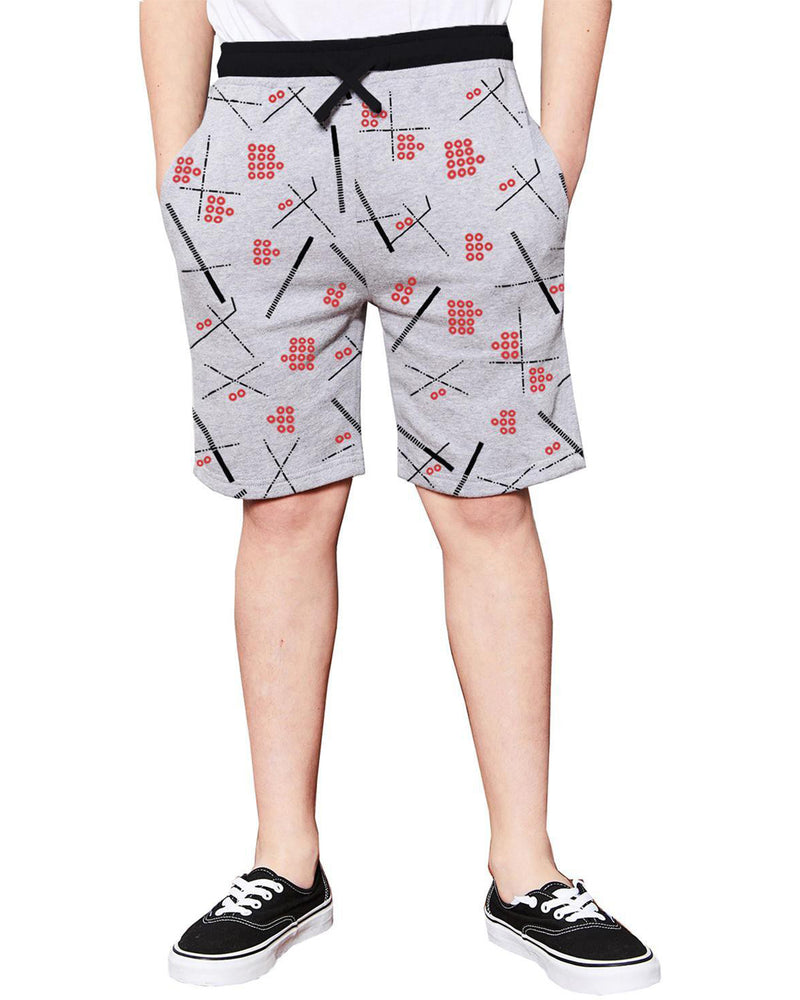 Boys Abstract Printed Grey Short