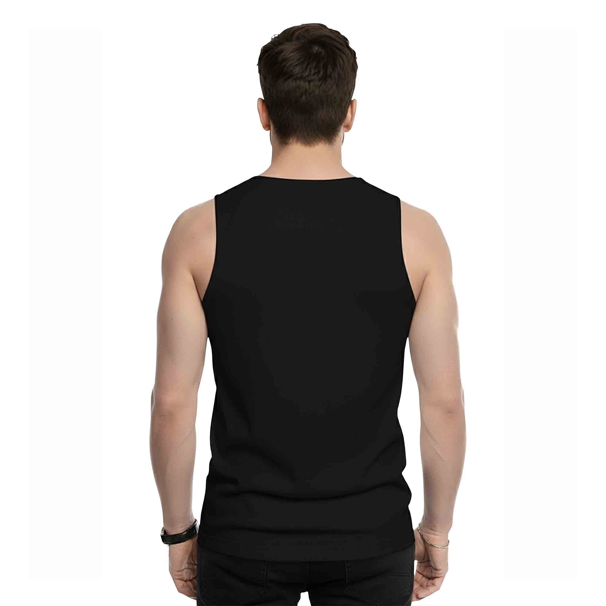 Men Sleeveless Abstract Printed Black Vest