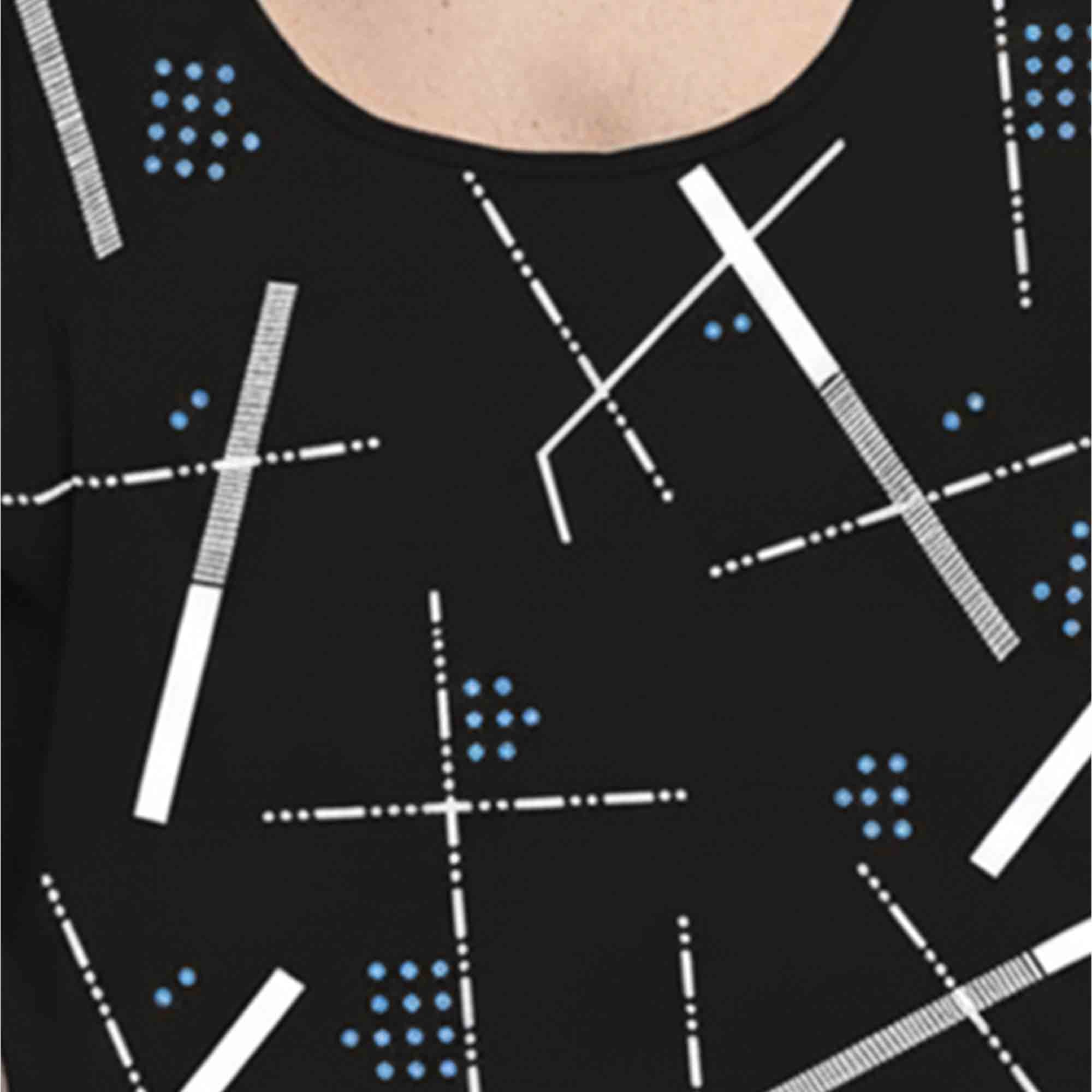 Men Sleeveless Abstract Printed Black Vest