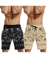 mens short-PACK OF 2-Beige-black