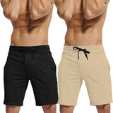 mens short-PACK OF 2-Beige-black