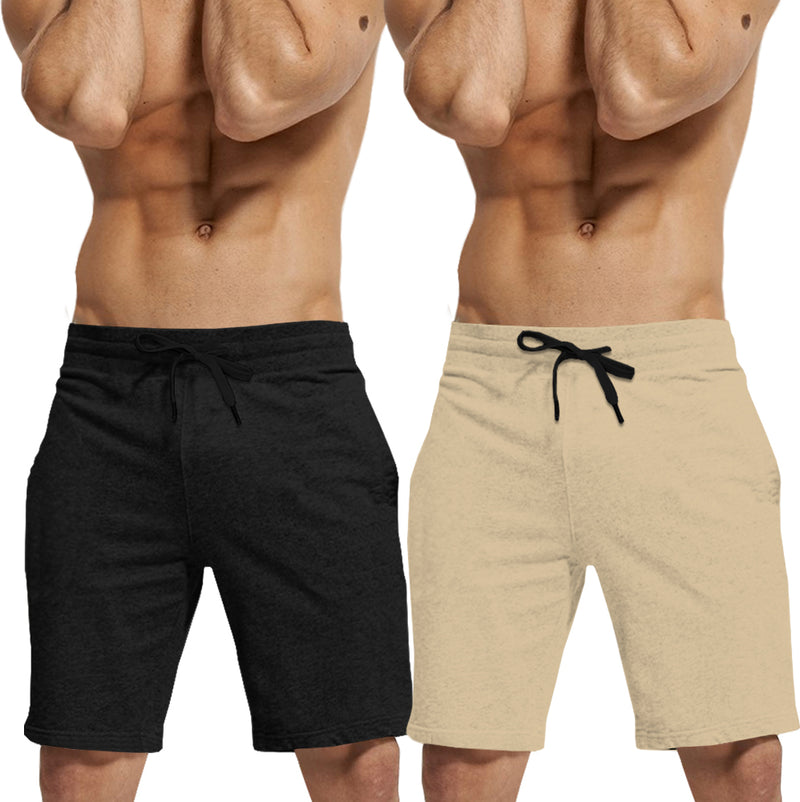 mens short-PACK OF 2-Beige-black