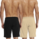 mens short-PACK OF 2-Beige-black