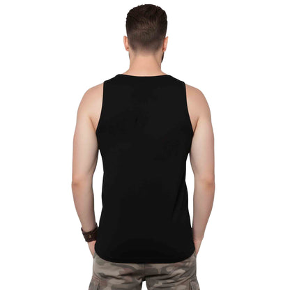 Men Printed Black Tank Top Vest