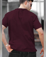 Mens Half Sleeve Plain Round Neck T-shirts (Pack Of 2) / Black & Maroon