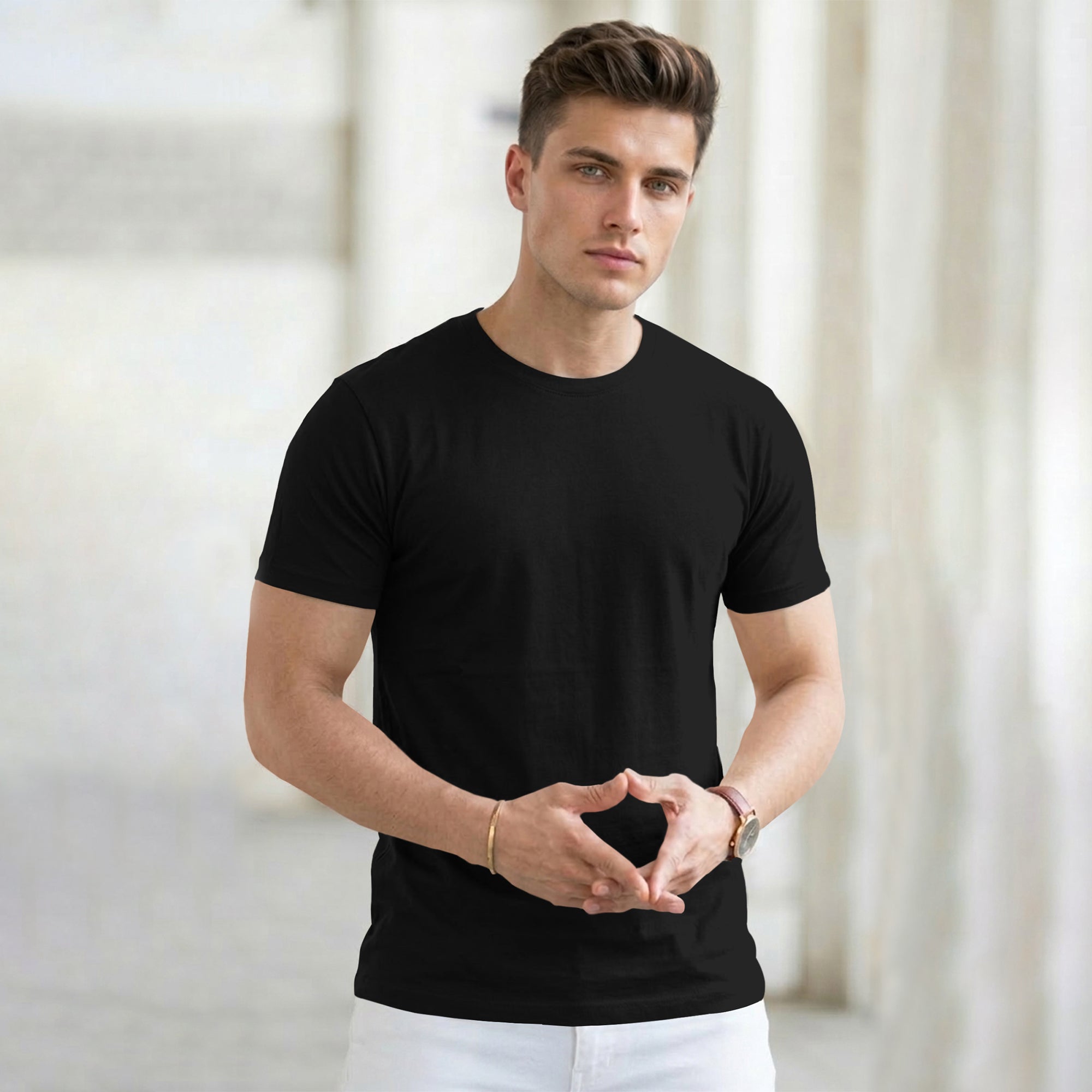 Round Neck Plain T-Shirts