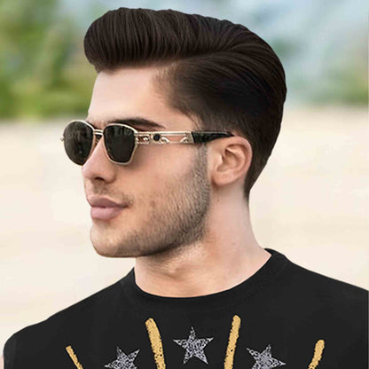 Men Black Graphic Printed Round Neck Vest