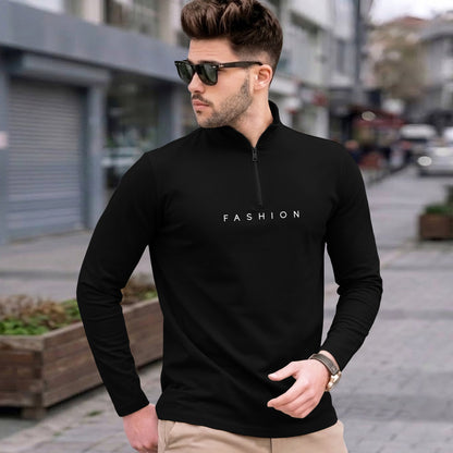 Mens High Neck Full Sleeve Cotton Blended T-shirts