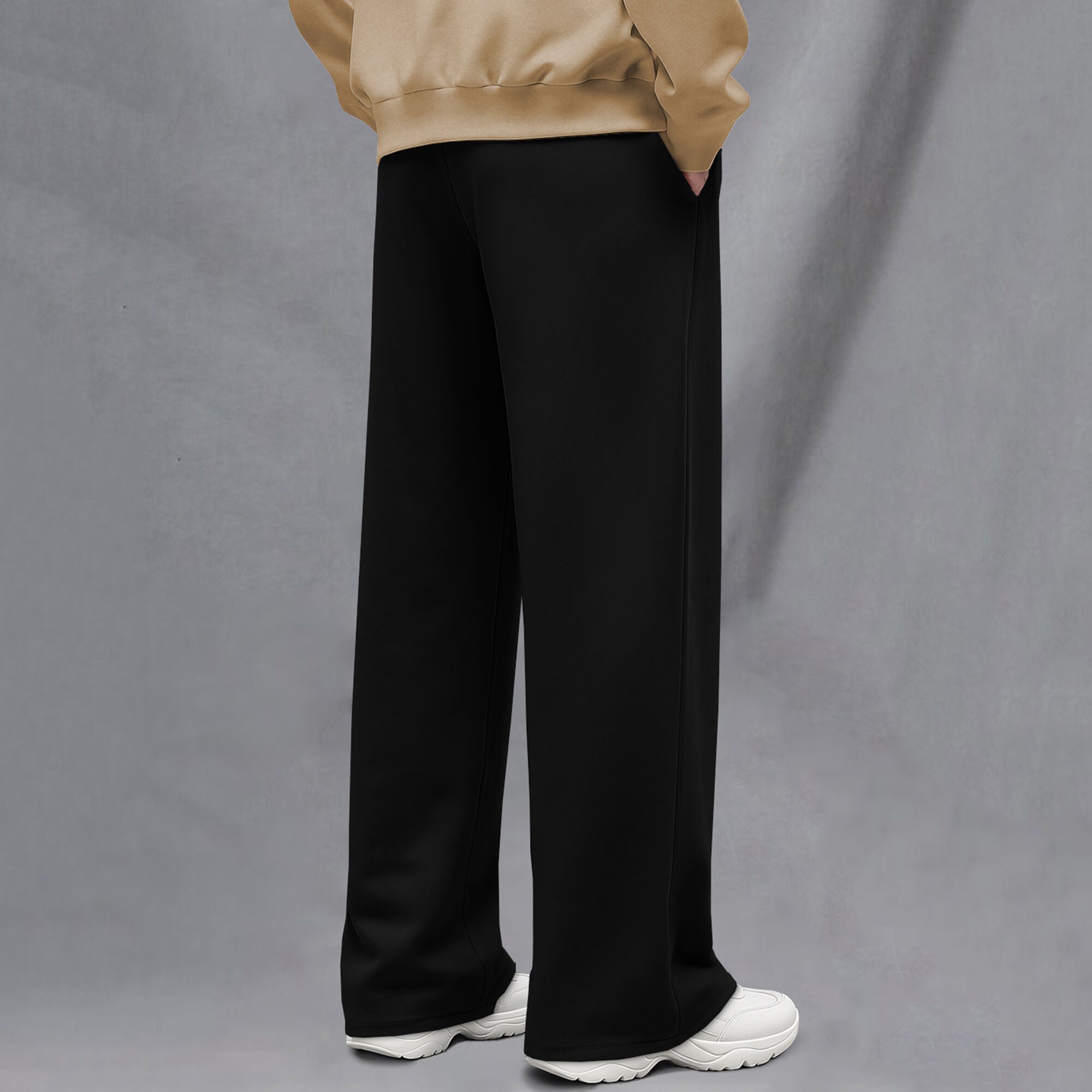 Plain Loose Fit Baggy Cargo Black