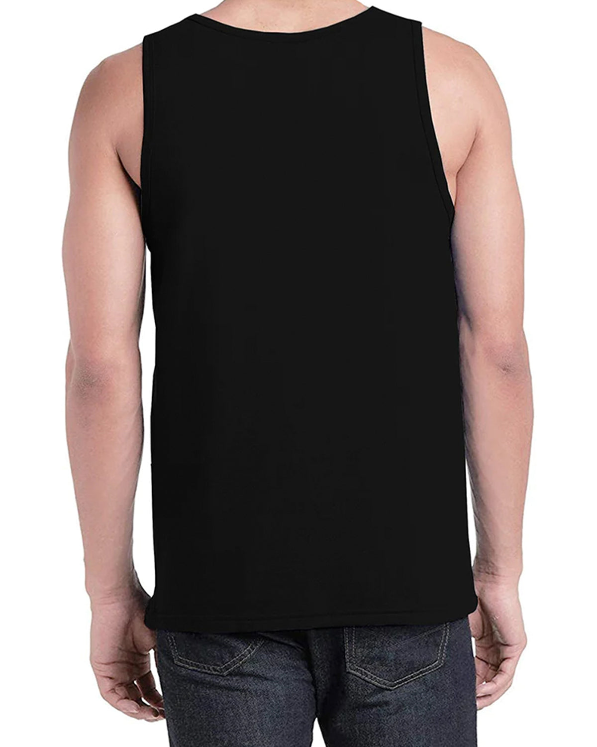 Men Sleeveless Abstract Printed Black Vest