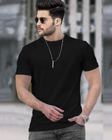 Mens Tracksuit - Half Sleeve Black t-shirt / Black Trackpant