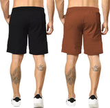 mens short-PACK OF 2 - BLACK-brown