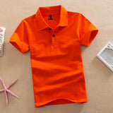 Boys Plain Orange Polo T-shirt