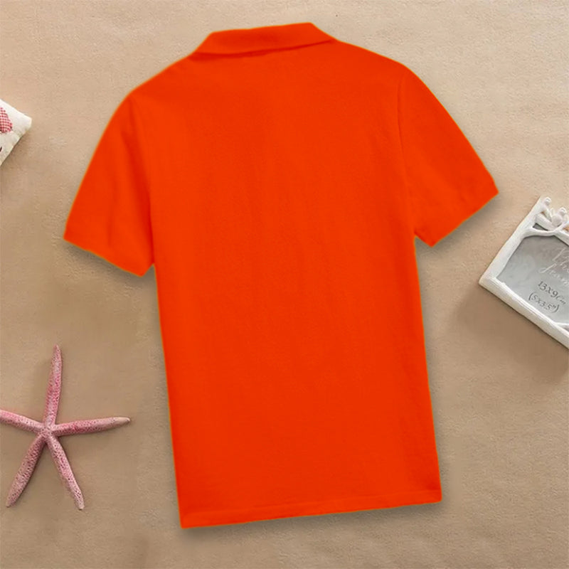 Boys Plain Orange Polo T-shirt