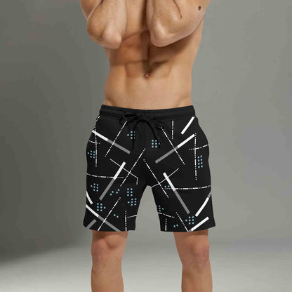 Men Black Printed Regular Shorts
