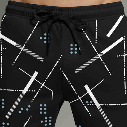 Men Black Printed Regular Shorts
