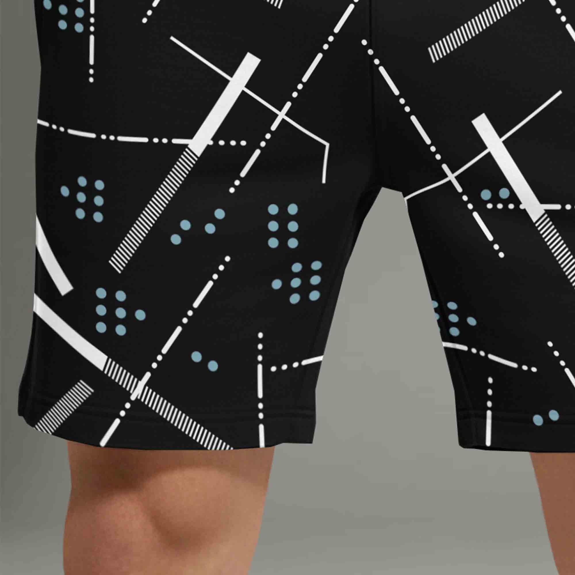 Men Black Printed Regular Shorts