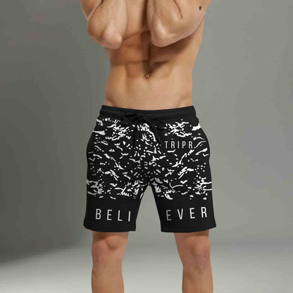 Printed Men Black Regular Shorts