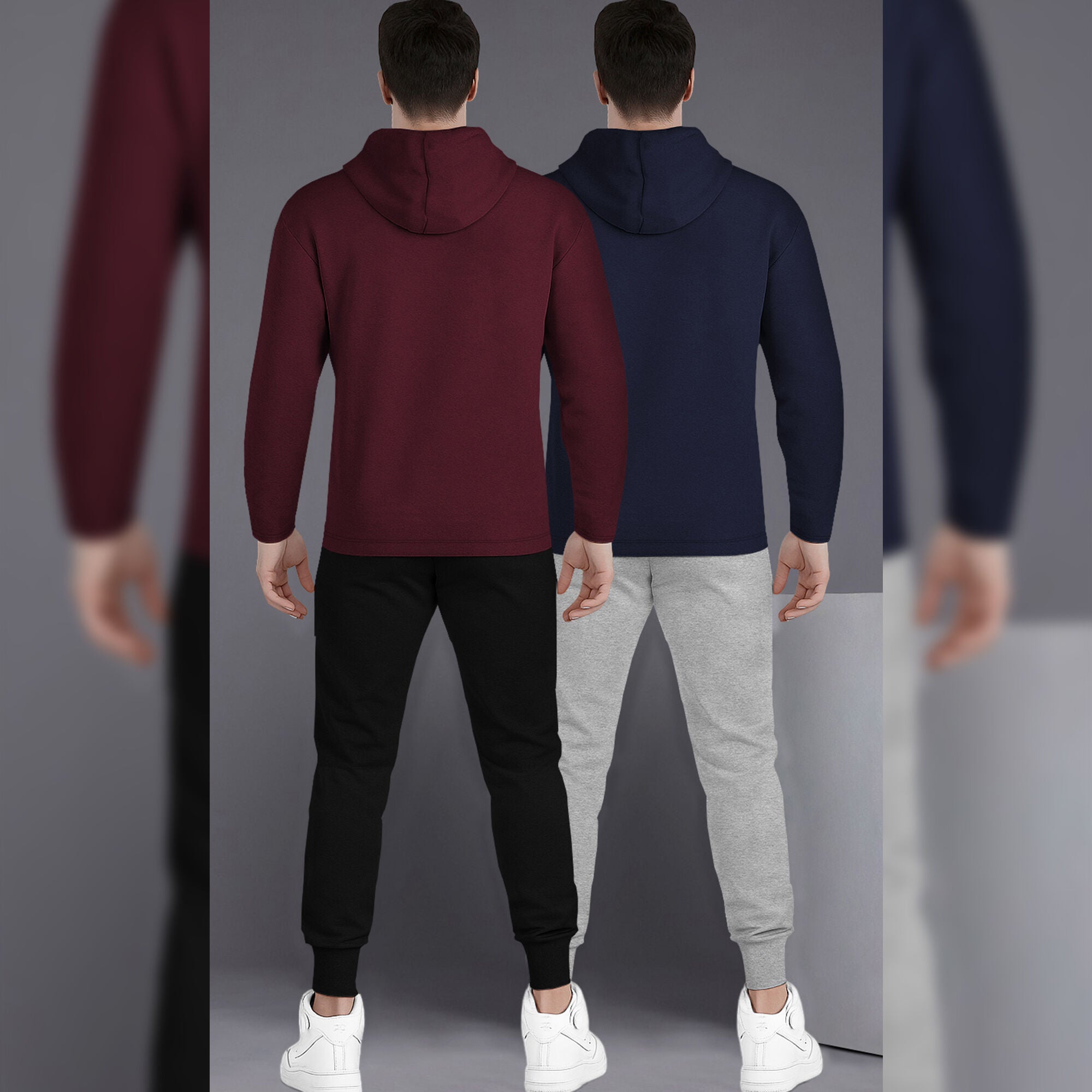 (Pack Of 2) Printed Tracksuit For Men Maroon & Navyblue