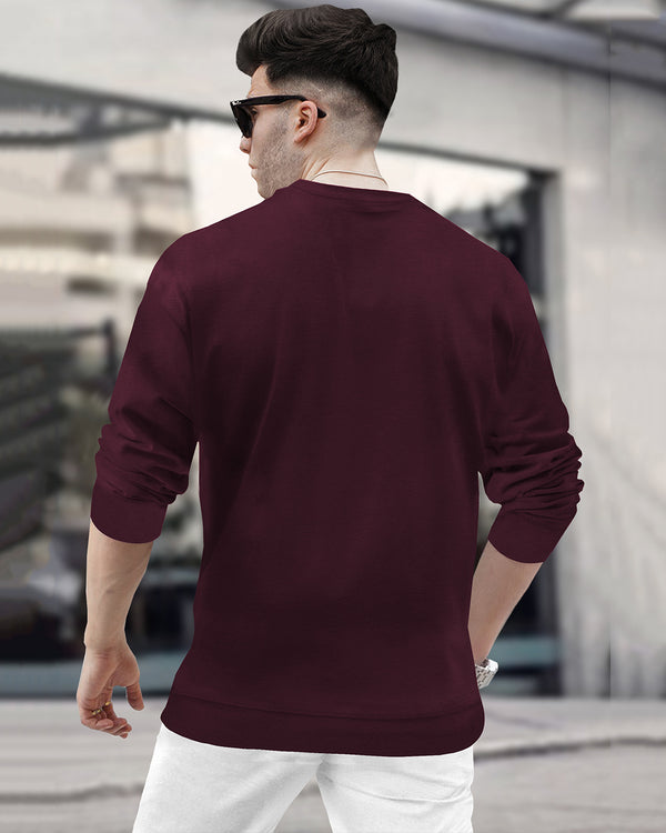 Mens Round Neck Full Sleeve Plain T-shirts (Pack Of 2) / Maroon &Olive