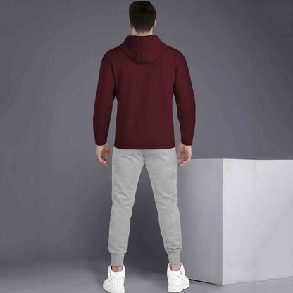 Full Sleeve ZigZag Parttern Maroon T-shirt With Matching Trackpant