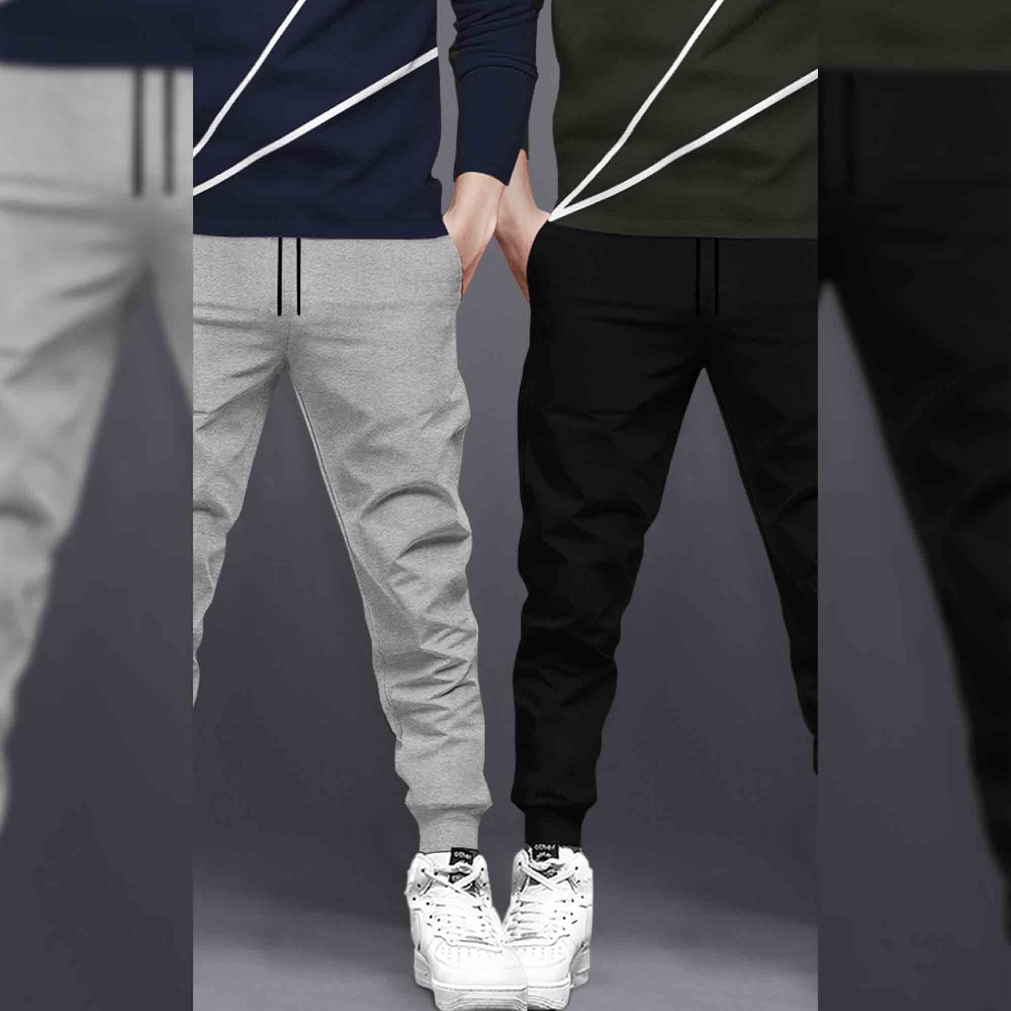 (Pack Of 2) Printed Tracksuit For Men Navy & Olivegreen