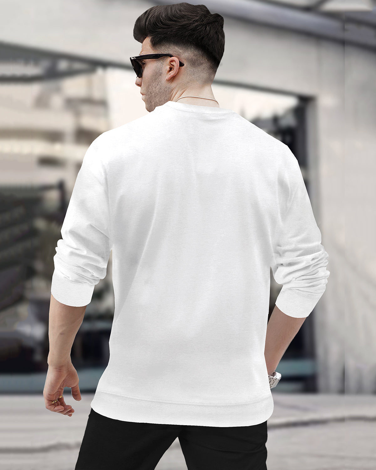 Mens Round Neck Full Sleeve Plain T-shirts (Pack Of 4)