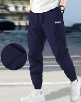 mens loopknit cargo jogger hope printed navy blue