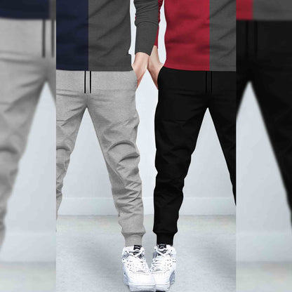 (Pack Of 2) Printed Tracksuit Navy & Red Hooded T-shirts - Matching Plain Trackpants