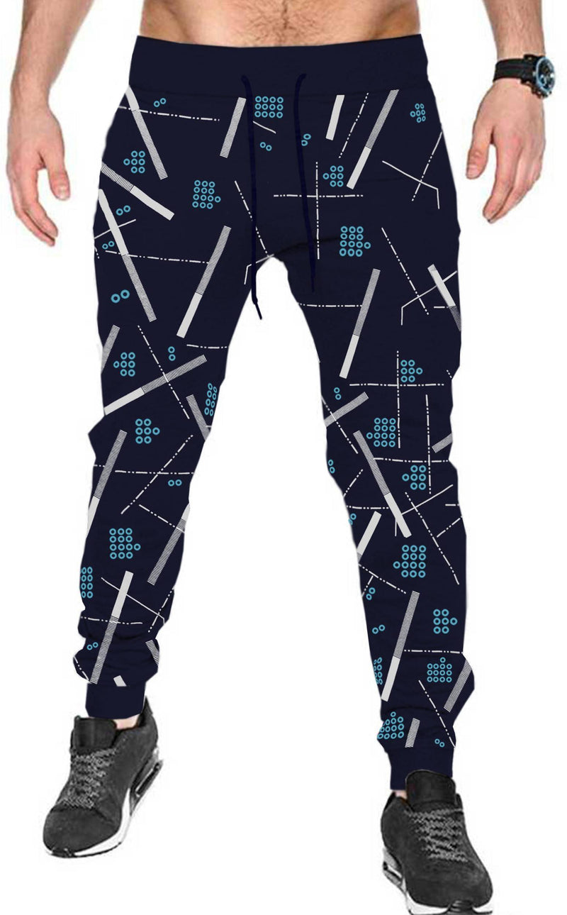 Men Printed Casual Jogger / Navy Blue