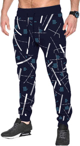 Men Printed Casual Jogger / Navy Blue