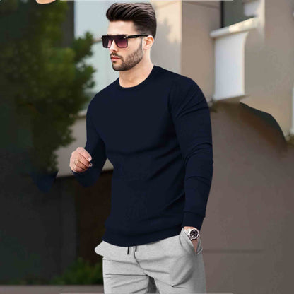 Mens Tracksuit - Full Sleeve Navy t-shirt Plain Grey Trackpant