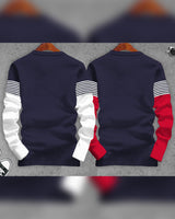 (Pack of 2) Men Full Sleeve STRIPED T-shirts Combo