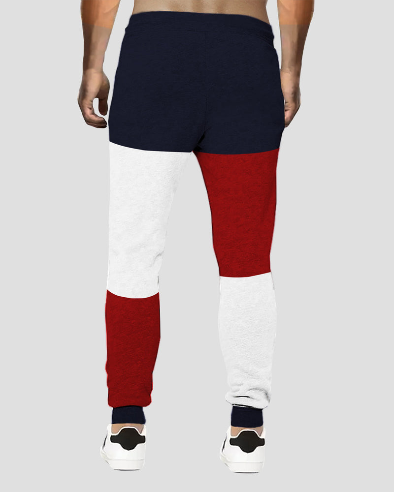 Men Plain Color Blocked Multicolor Jogger