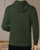 Mens Olivegreen Full Sleeve Plain Hooded T-shirt