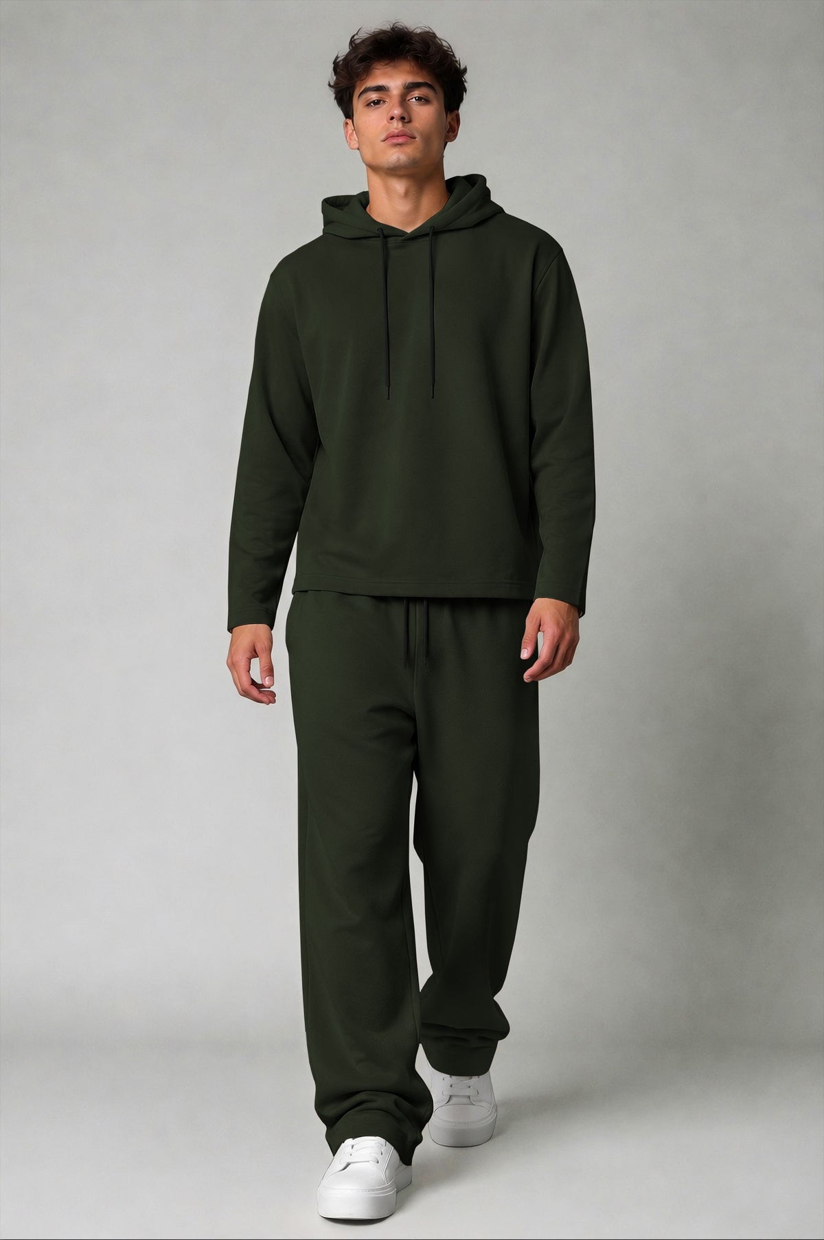 Outfit Set Plain hooded Tshirt - Plain Loose Fit Trackpants