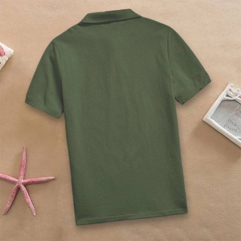 Boys Plain Olivegreen Polo T-shirt