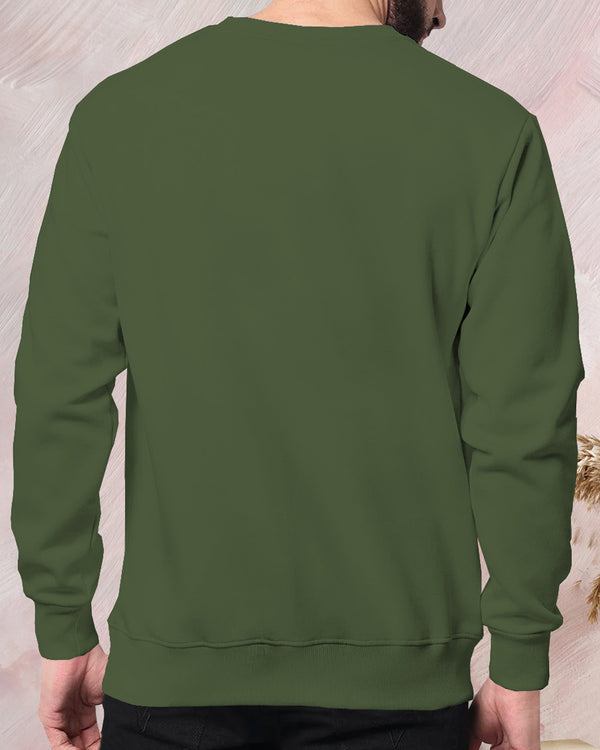 Mens Full Sleeve Printed Sweatshirt / Olivegreen