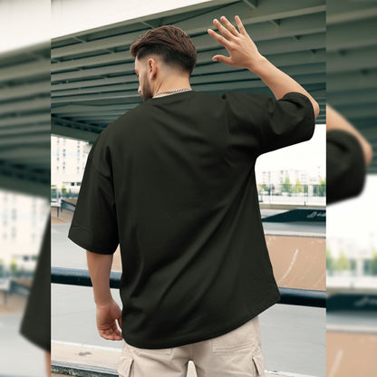 Mens Loose Fit Baggy T-shirt Olivegreen