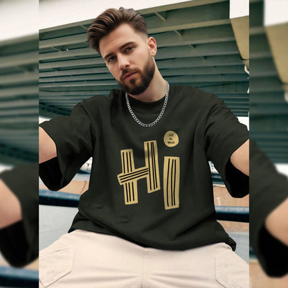 Mens Loose Fit Baggy T-shirt Olivegreen
