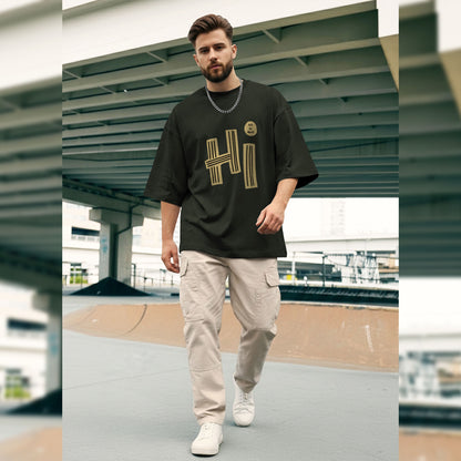 Mens Loose Fit Baggy T-shirt Olivegreen