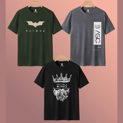 Mens Half Sleeve Round Neck Multicolor Printed T-shirts