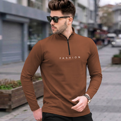 Mens High Neck Full Sleeve Cotton Blended T-shirts