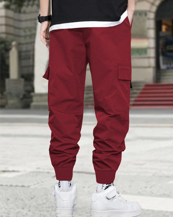 mens loopknit cargo jogger Marshmellow red