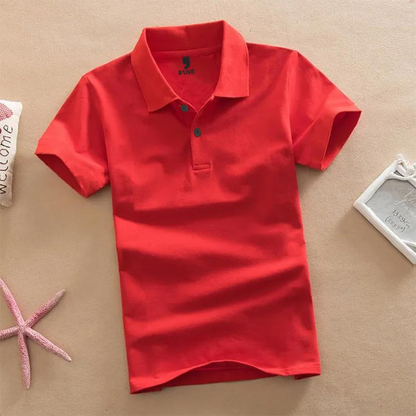 Boys Plain Polo Red T-shirt