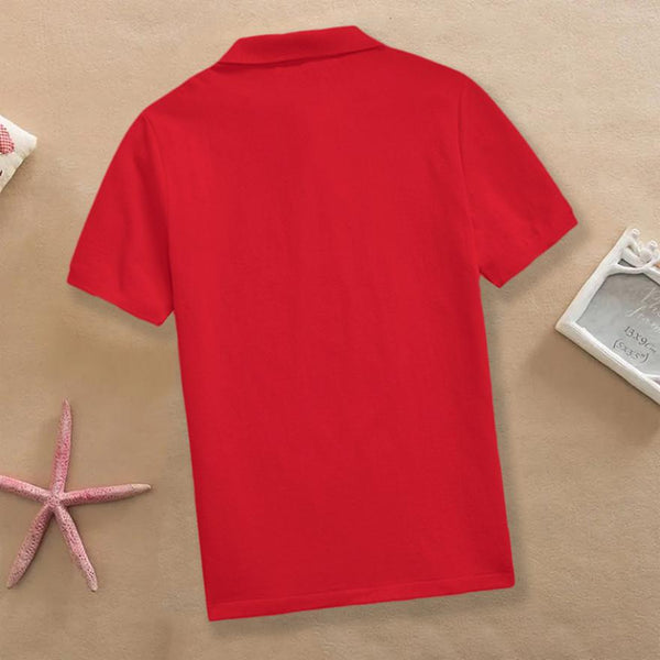 Boys Plain Polo Red T-shirt