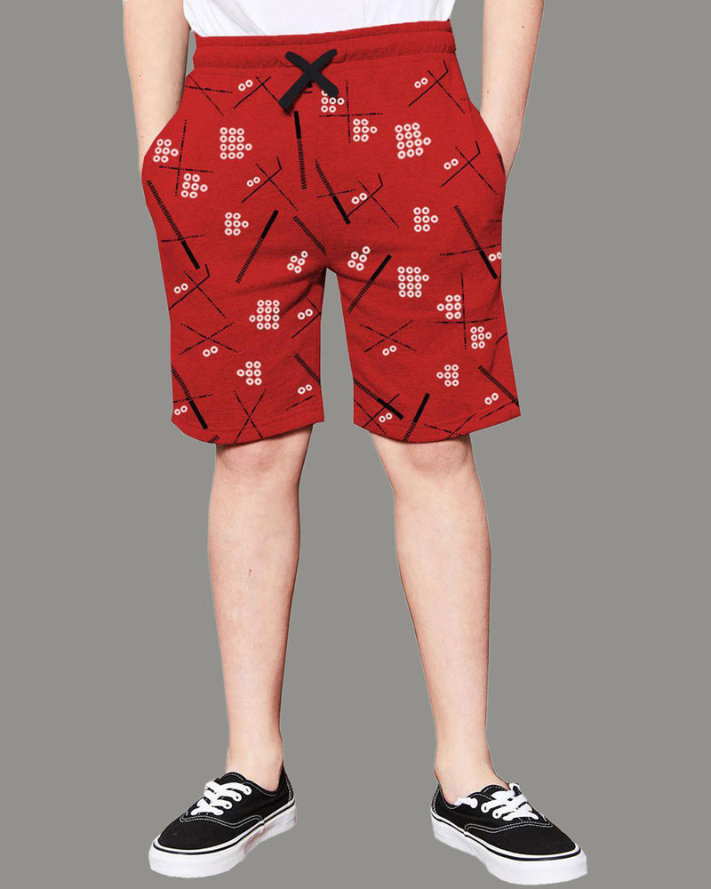 Boys Abstract Printed Short / Red