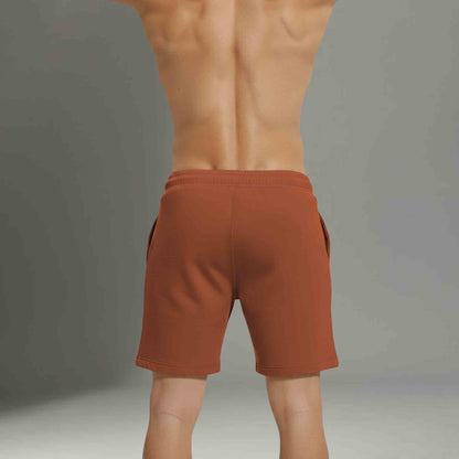 Men Slim Fit Brown Printed Shorts