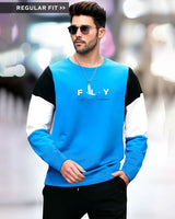 SKYBLUE COLORBLOCK FULL SLEEVE T-Shirt