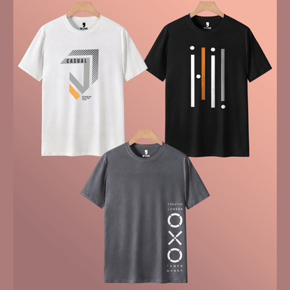 Mens Half Sleeve Round Neck Multicolor Printed T-shirts